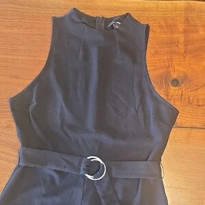 Fashion Nova Black Sleeveless Jumpsuit with Belt